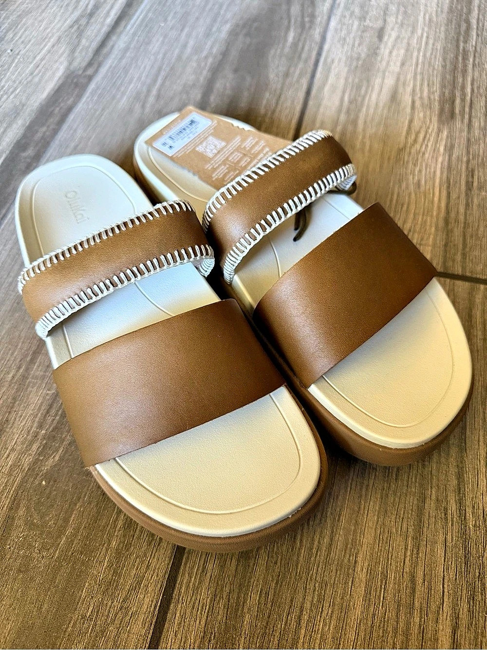 Olukai PAE Platform Sandals Brown & Tan US 10